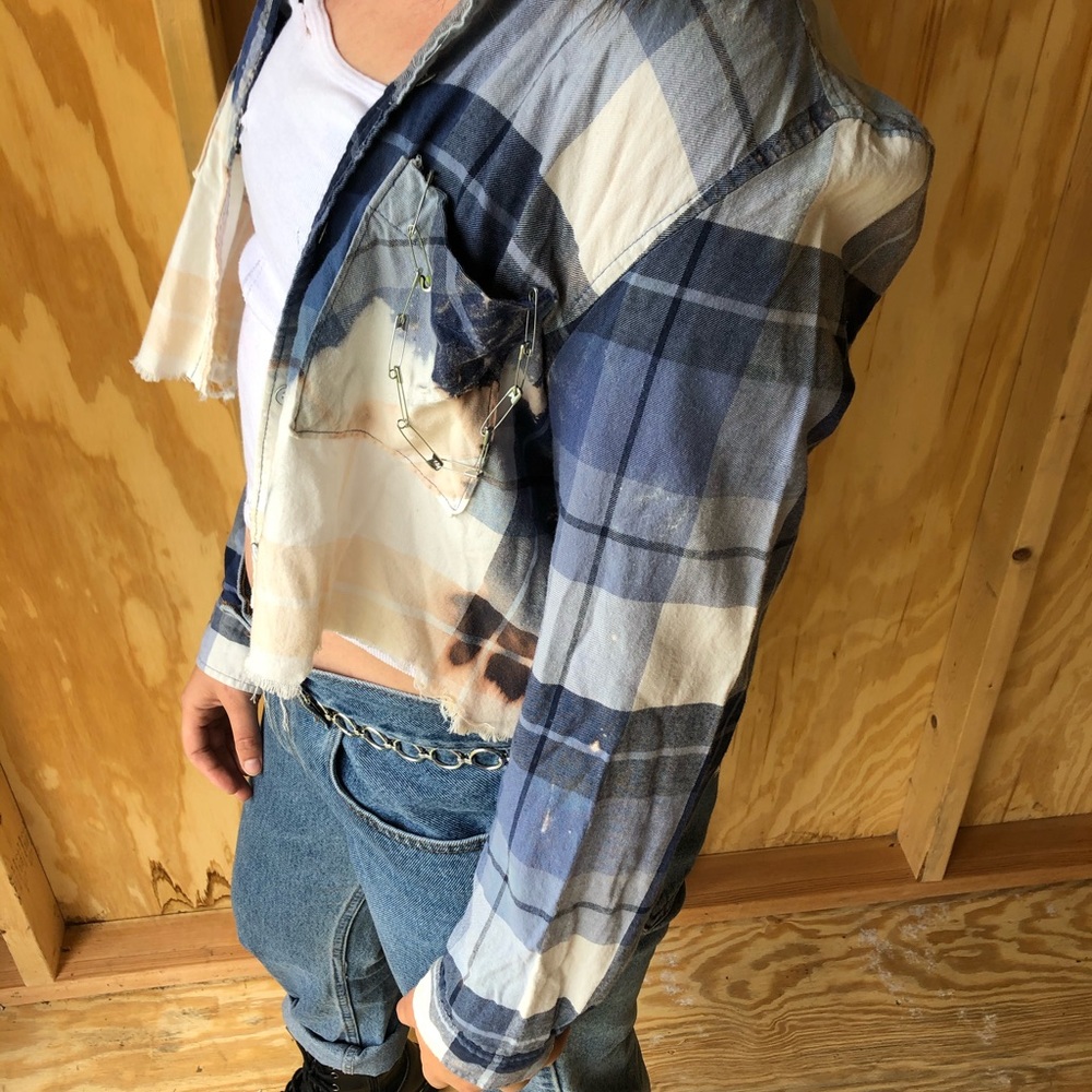 Distressed Crop Flannel